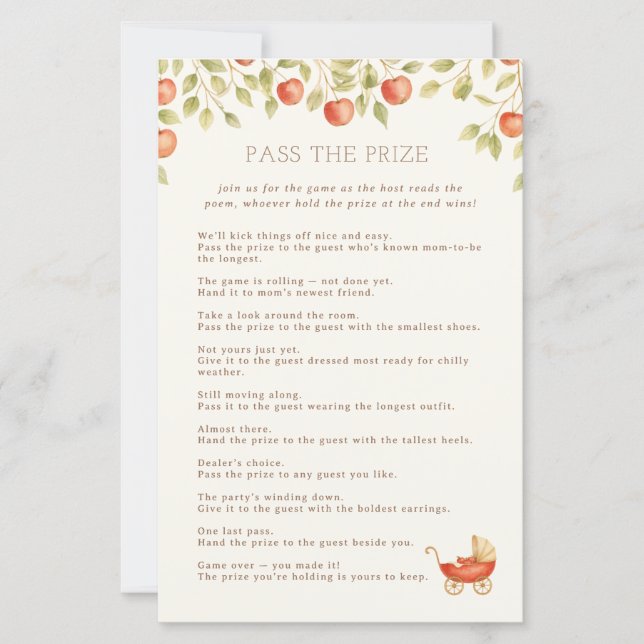 Farmhouse Baby Clothesline Pass The Prize Game (Front)