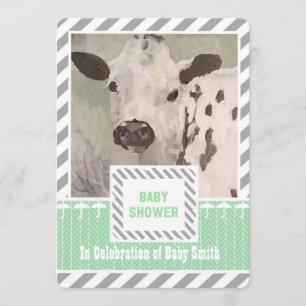 Farmhouse Baby Shower Cow Invitation