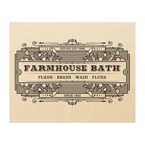 FARMHOUSE BATH WOOD WALL ART