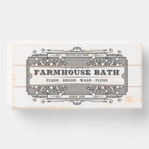 FARMHOUSE BATH WOODEN BOX SIGN