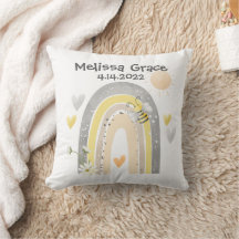 Farmhouse Bee with Rainbow Birth Announcement
