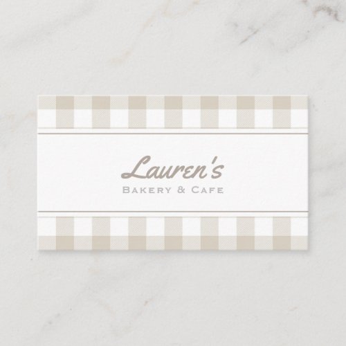 Farmhouse Beige Buffalo Plaid Business Card