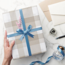 Farmhouse Beige White Buffalo Soft Plaid Pattern