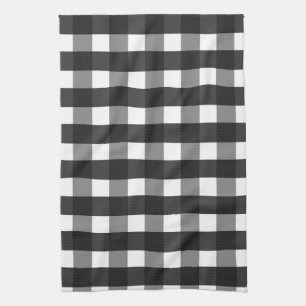 FARMHOUSE BLACK AND WHITE GINGHAM CHECK KITCHEN TOWEL