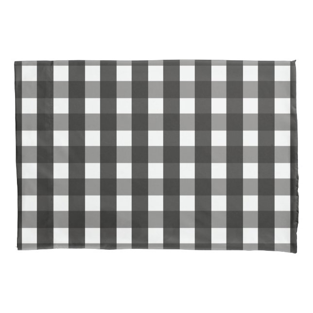 FARMHOUSE BLACK AND WHITE GINGHAM CHECK PILLOW CASE (Front)