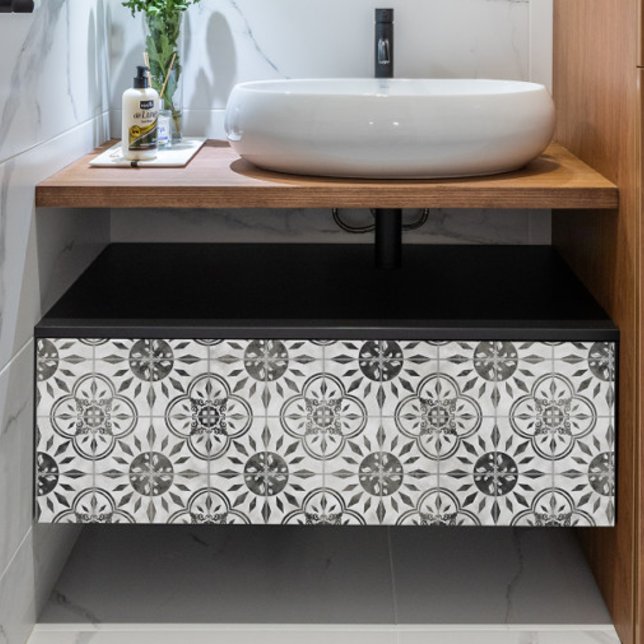 Farmhouse Black and White Rustic Tile Decoupage Tissue Paper (Creator Uploaded)