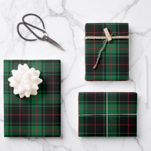 Farmhouse black red rustic tartan plaid pattern wrapping paper sheets