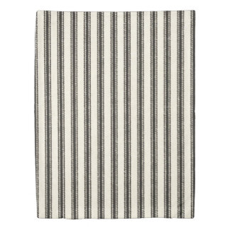 FarmHouse-Black-Ticking-Classic-Twin Duvet Cover