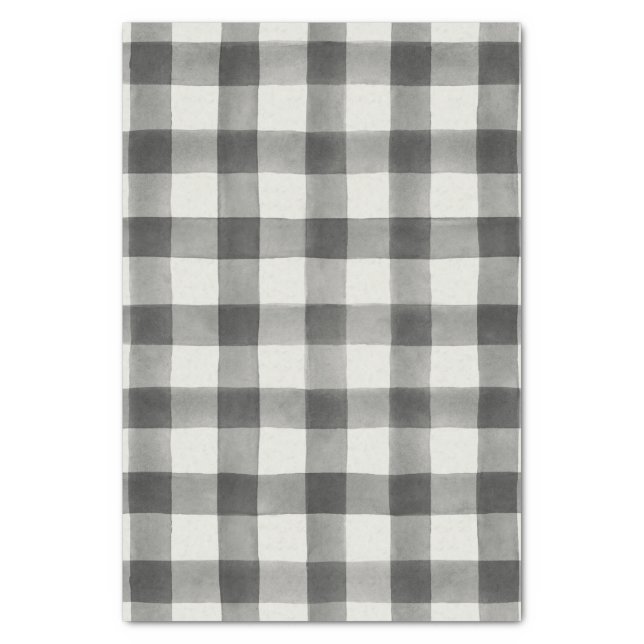 Farmhouse Black & White Buffalo Plaid Tissue Paper (Vertical)