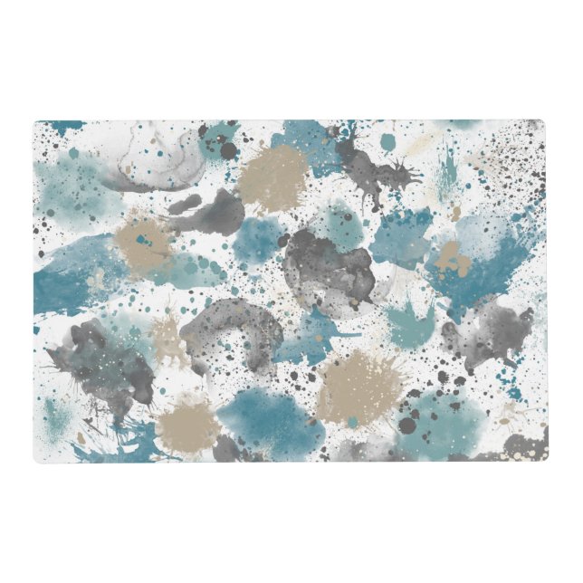 Farmhouse Blue Grey Palette Splatter Placemat (Front)