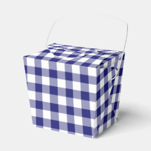 Farmhouse Blue & White Checkered Gingham Pattern Favor Boxes