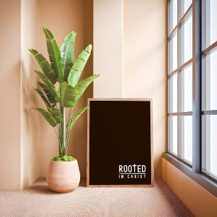 Farmhouse Brown Christian faith quote Poster