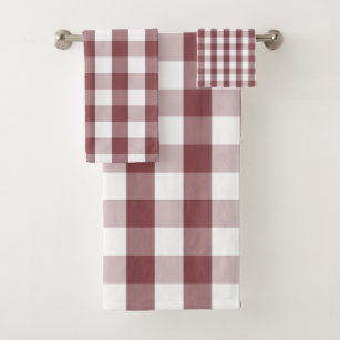 Black and White Buffalo Plaid Pattern Modern Bath Towel Set | Zazzle