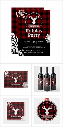 Farmhouse Buffalo Plaid Christmas Holiday Party