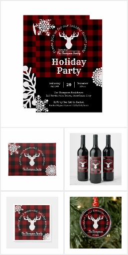 Farmhouse Buffalo Plaid Christmas Holiday Party