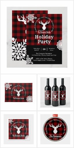 Farmhouse Buffalo Plaid Christmas Holiday Party