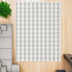 Farmhouse Buffalo Plaid Grey and Off White Check Rug