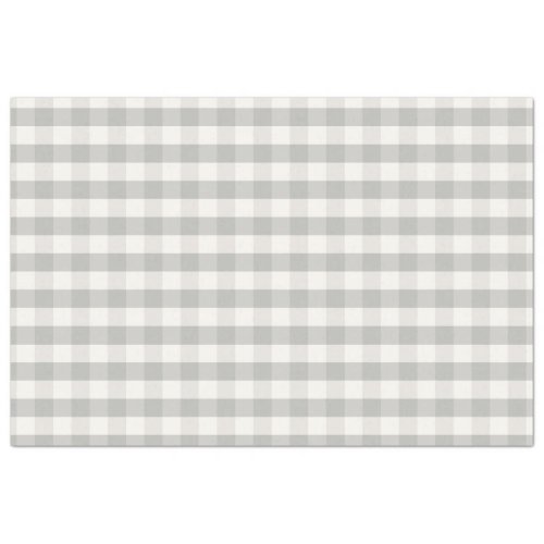 Farmhouse Buffalo Plaid Grey and Off White Check Tissue Paper