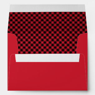 Farmhouse Buffalo Plaid Red Envelope
