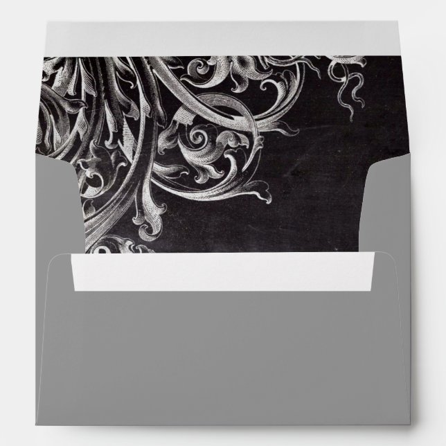 farmhouse chalkboard french country monogrammed envelope (Back (Bottom))