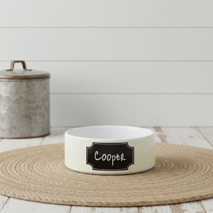 Farmhouse Chalkboard Label Style Personalized Pet Bowl