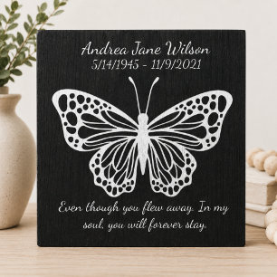 Farmhouse Chalkboard Style in Memory Butterfly Wooden Box Sign