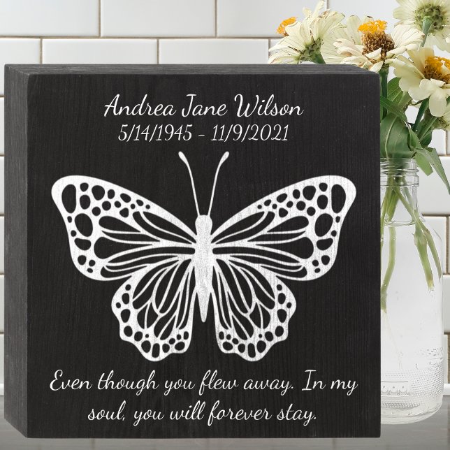 Farmhouse Chalkboard Style in Memory Butterfly  Wooden Box Sign (Creator Uploaded)