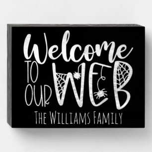Farmhouse Chalkboard Welcome to Our Web Signature  Wooden Box Sign