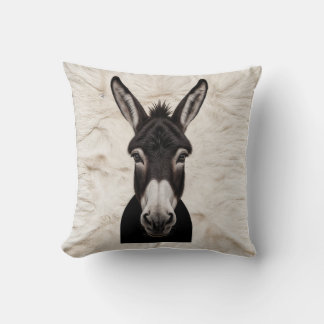 Farmhouse Chic: Black and White Donkey Kilim Pillo Throw Pillow