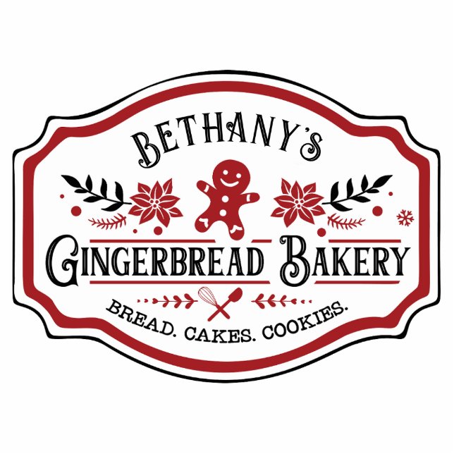 Farmhouse Chic Gingerbread Bakery Cutout (Front)