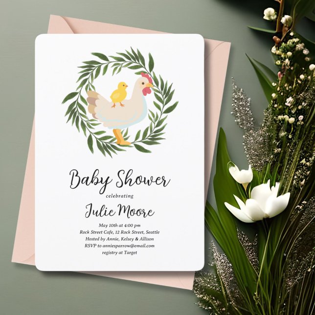 Farmhouse Chick Baby Shower Invitation (Creator Uploaded)
