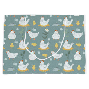 Farmhouse Chicken Barnyard Birthday Large Gift Bag