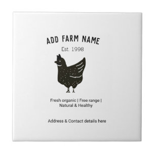 Farmhouse chicken eggs add name year address conta ceramic tile