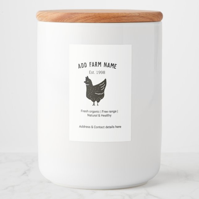 Farmhouse chicken eggs add name year address conta food label (Front)