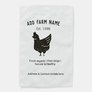 Farmhouse chicken eggs add name year address conta garden flag
