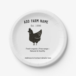 Farmhouse chicken eggs add name year address conta paper plates