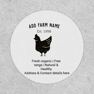 Farmhouse chicken eggs add name year address conta patch