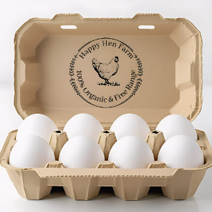 Farmhouse Chicken Personalised Egg Rubber Stamp