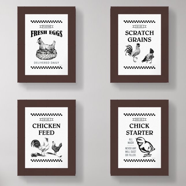 FARMHOUSE CHICKEN WALL ART SETS (Front)