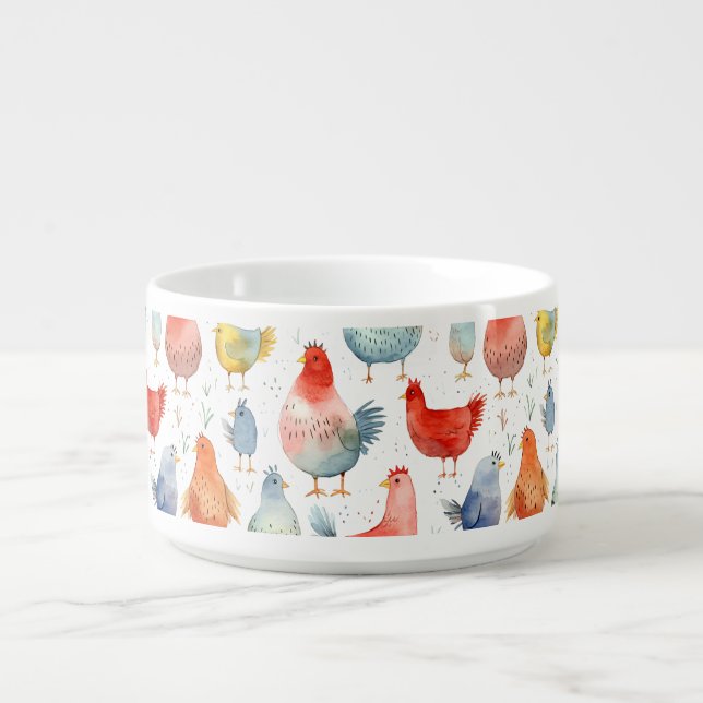 Farmhouse Chickens Bowl (Center)