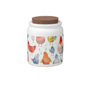 Farmhouse Chickens Candy Jar