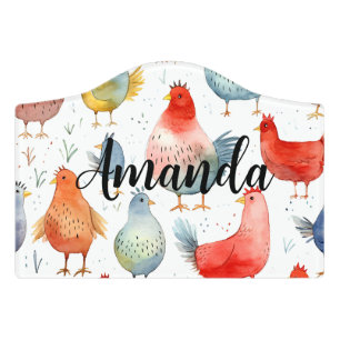 Farmhouse Chickens Door Sign