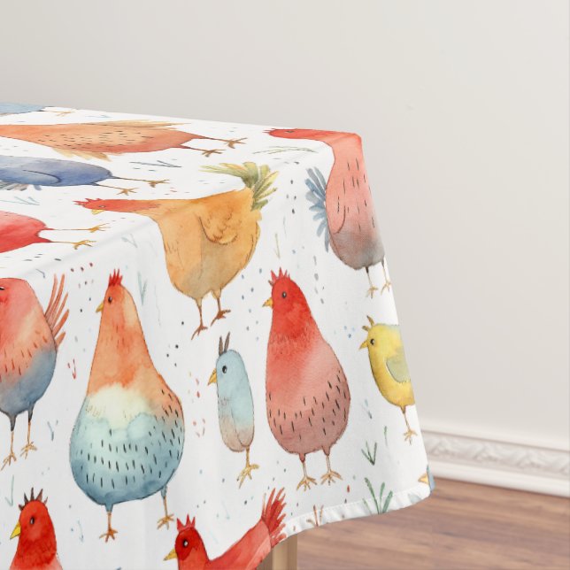Farmhouse Chickens Tablecloth (In Situ)