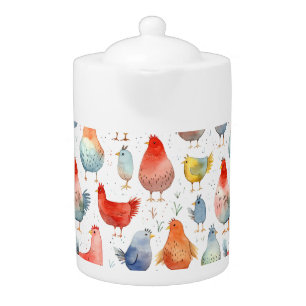 Farmhouse Chickens Teapot