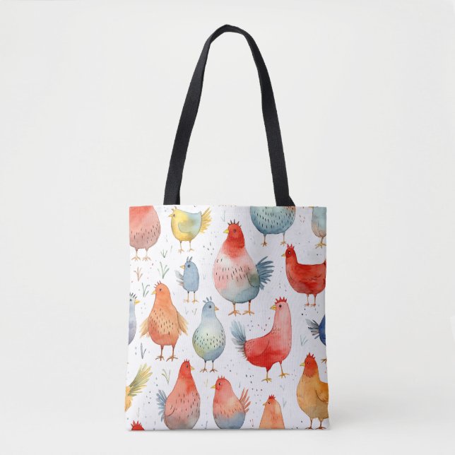 Farmhouse Chickens Tote Bag (Front)