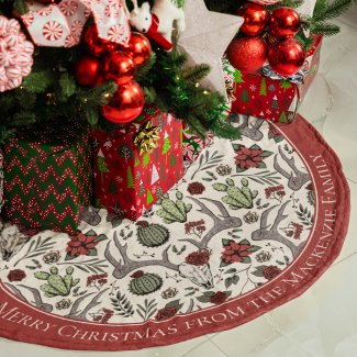 Farmhouse Christmas Floral Deer Skull Antlers