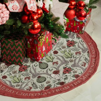 Farmhouse Christmas Floral Deer Skull Antlers
