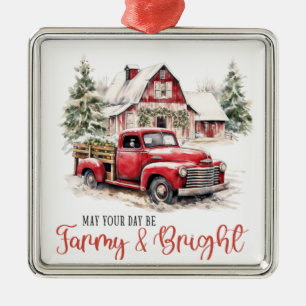 Farmhouse Christmas Metal Ornament