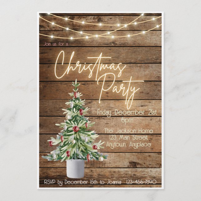 Farmhouse Christmas Party Invitation (Front)