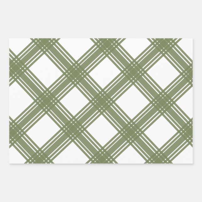 Farmhouse Christmas Soft Green Wrapping Paper Sheets (Front)